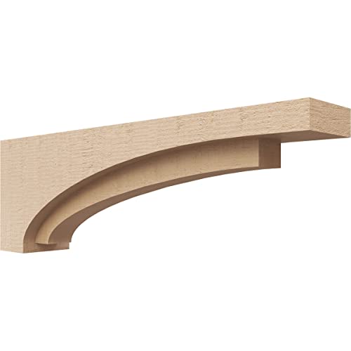 4"W x 24"D x 8"H Thin Rivera Rough Cedar Woodgrain TimberThane Corbel, Primed Tan