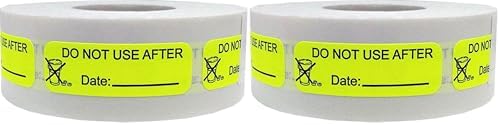 Fluorescent Yellow with Black Do Not Use After Medical Healthcare Stickers – 0.5 x 1.5 Inch Adhesive Labels, 500 Total Stickers Per Roll for Hospitals, Labs, and Medical Inventory – Made in the USA image 4