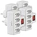 Produktbild revolt Vierfachsteckdose: 4er-Set 4-fach-Euro-Steckdose mit Ein/Aus-Schalter, 10 A, 2.300 Watt (4-fach-Steckdosenleiste, 4er Steckdosenleiste mit Schalter, Kindersicherung)