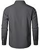 PARKLEES Men's Regular Fit Dress Shirt Solid Wrinkle-Free Long Sleeve Casual Business Button Up Shirts with Pocket ZSSCL05-Dark Grey Large #2