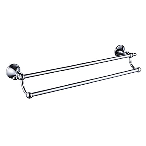 Barre de serviette en alliage de zinc support mural argent double rail 600 mm