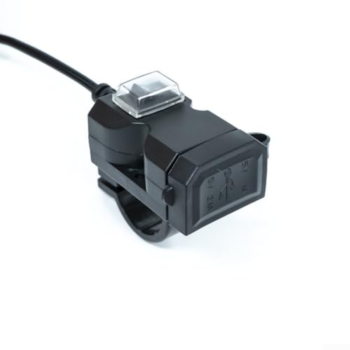 Motorcycle Rearview Mirror Mounted Dual USB Charger Adapter, Waterproof Supply Socket Supporting 12V And 24V Motorcycles(9-90V)