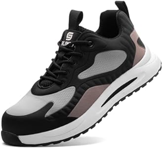 Safety Shoes for Men Women Steel Toe Boots Non-Slip Lightweight Breathable Sneakers Puncture Proof Protective Industrial Black Work Shoes