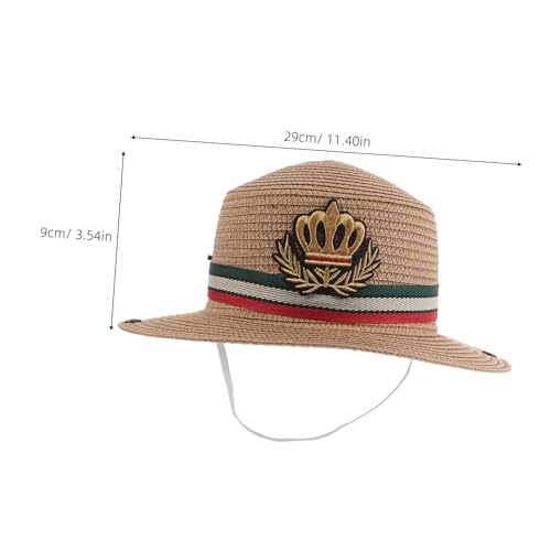Homoyoyo Boys and Girls Straw Hat Wide Brim for Boys and Girls Breathable Sun Cap for Beach Adventures Versatile Outdoor Hat for Toddlers and Young Boy Girl Khaki2