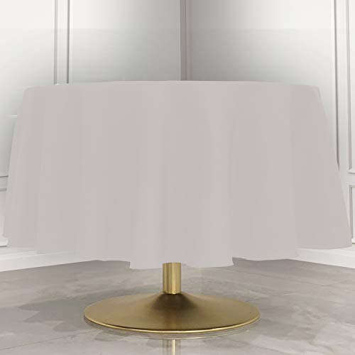 Kadut White Tablecloth - 90" Inch Round White Tablecloths for Circular Table Cover
