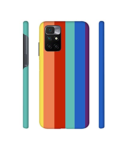 Image of Rainbow Colors Design 3D Printed Hard Back Case Cover for Mi Redmi 10 Prime