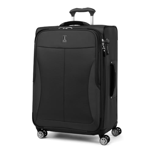 Travelpro 25' Softsided Checked Luggage, Expandable, TSA Lock, Jet Black | 4-7 days, spinner wheels...