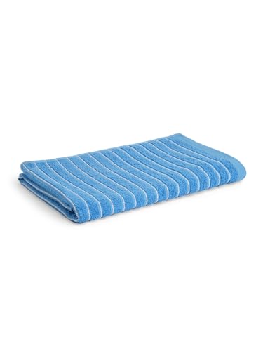 Image of Welspun 100% Cotton Large (70 Cm X 150 Cm) | 250 GSM Dobby Solid Bath Towel (Royal Blue)- 2-in-1