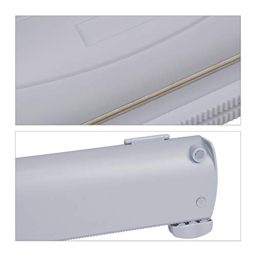 Foto von Relaxdays Folienschneider 2er Set, für Alu- & Frischhaltefolie, Sichtfenster, glattes Abtrennen, Folienabroller, grau, 5 x 37 x 8 cm