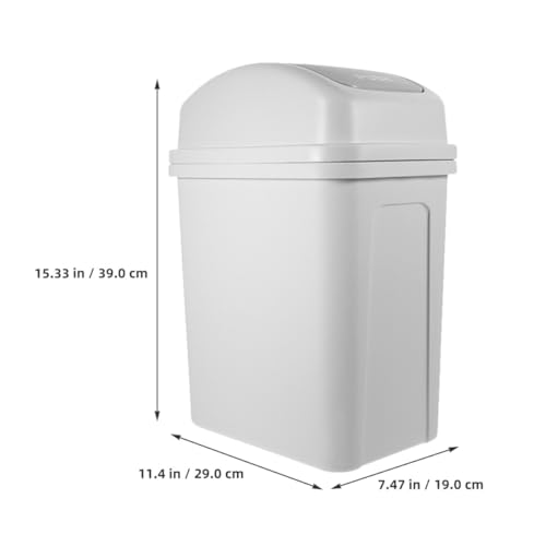 Caneca de basura plástica blanca con tapa para cocina miniatura 2