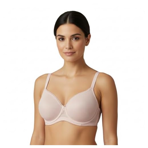 Selene - Violeta-C Sujetador Copa C Relleno con Aros realizado en Tul de Control y Adorno puntilla Encaje. Color: Rosa Talla: 100