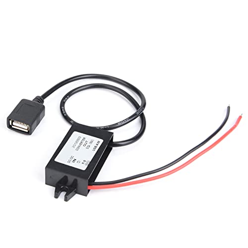 Asixxsix Convertidor de Potencia Reductor USB Resistente Al Agua de 12V a 5V 3A para Sistemas de Audio o Navegación GPS Automotrices
