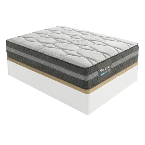 Duérmete Online - Pack Colchón Viscoelástico Selene, Confort Óptimo + Canapé Madera Reforzado y Gran Capacidad, Color Blanco 135 x 190
