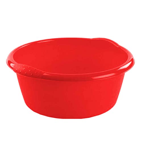AC - Barreño Redondo - Capacidad de 6 litros - Fabricado en Polipropileno - Apto Uso Alimentario - para Lavabo, Fregadero y Bañera - Color Rojo