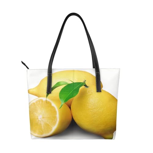 Sac à main citron de luxe en polyuréthane avec bandoulière
