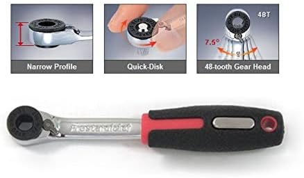 Miniatura 8 de Prestacycle Prestaratchet Bicycle Pro Tool - Trinquete compacto reversible con rueda de pulgar de disco rápido, compatible con brocas hexagonales de