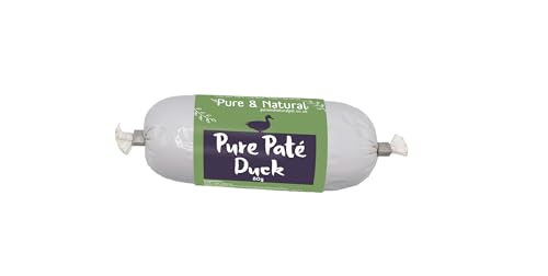 Pure & Natural Wet Dog Food Pate Chub Roll 97% Duck 80g - High Meat Content Moist Grain Free Dog Food for All Breeds