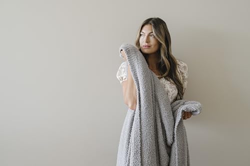 Image of Saranoni Bamboni Luxury Throw Blanket | Oversized Super Soft Plush Home Decorative Comfy Blankets for Couch or Bed | Gray - X-Large 60 inch x 80 inch