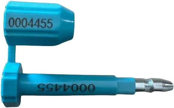 Bolt Seals Shipping Seals with Print Progressive Numbering,Shipping Container Locks for Cargo Containers,Truck,Trailers (Blue, 50PCS)