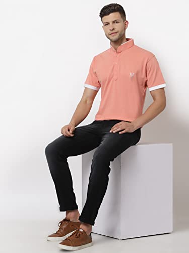 Image of UZARUS Men's Solid Cotton Regular Fit Polo T-Shirt