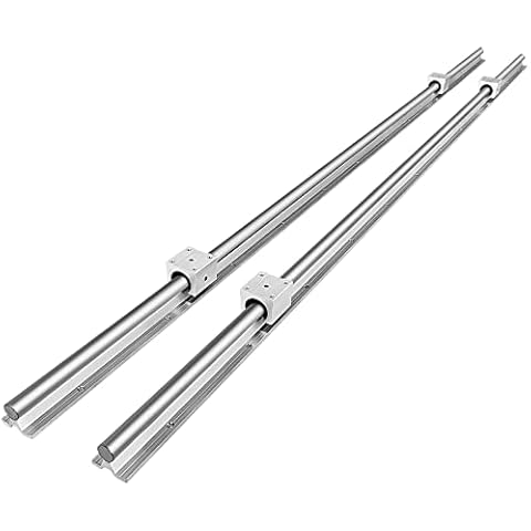 OrangeA Linear Rail SBR20-1800mm 2X Linear Guideway Rail with 4SBR20UU Round Type Bearing Blocks Dia 20mm Shaft Rod Smooth Cover