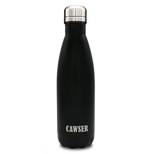 CAWSER Botellas de Agua Acero Inoxidable con Aislamiento Copa de Vacío Doble Pared Aislada al Botella Térmica Guardar para Bebidas Frías y Calientes Deportes al Aire Libre Camping Senderismo 500ml