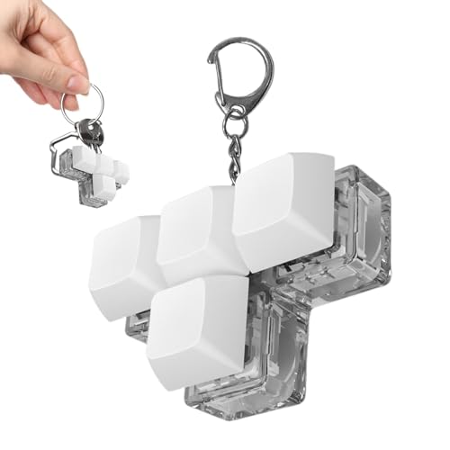 キーボード フィジェット キーチェーン、キーボード フィジェット クリッカー キーチェーン | 発光 4 ボタン シャフト テスター キーボード - シャフトテスターリラックスボタン指おもちゃ、キーホルダー感覚おもちゃ女性、男性用