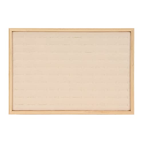 Restokki Organisateur de tiroir à bijoux 100 grilles Insert de rangement pour bagues pour salon de bijouterie (Beige)