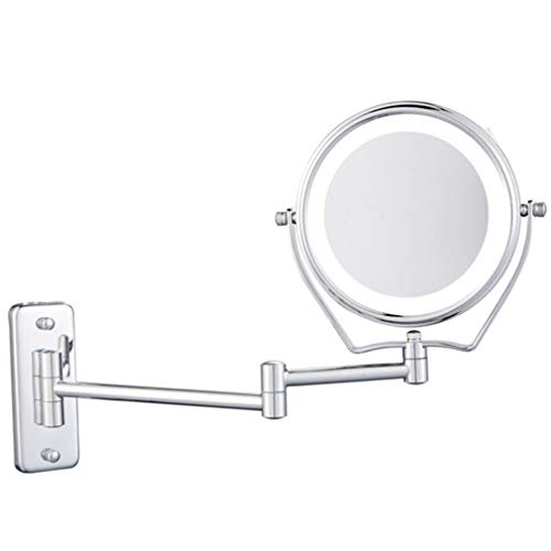 Miroir de Maquillage à LED JCAKES extensible avec grossissement 3X argenté