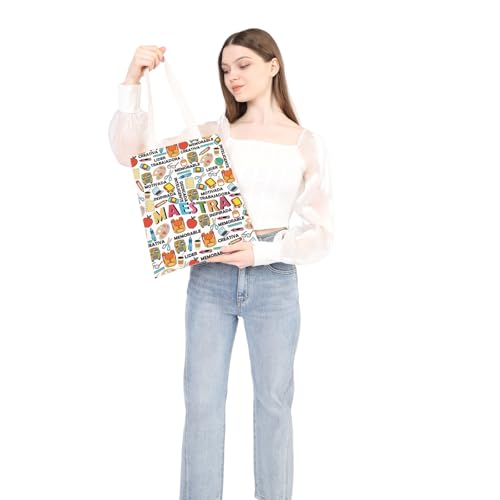 Bolso tote Maestra para profesora de español, regalo para maestras, bolso de hombro bilingüe (Maestra TB) miniatura 6