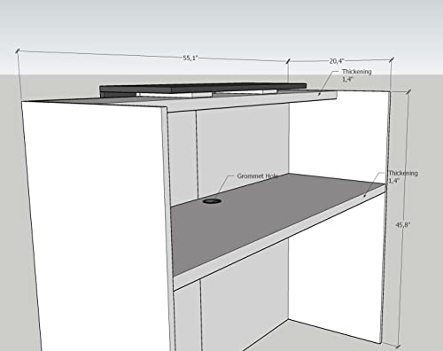 Ugos Icon 55" Modern Reception Desk W/Transaction Counter | Laminate Desktop | Multifunctional Standing Table For Home, Office, Salon, Spas, And Lobby (White And Teak) #TOP6