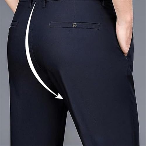 Silamone Timeless Stretch Pants, Men's High Stretch Straight Fit Trousers, Straight Fit Suit Trousers4