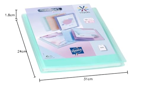 Viquel - Customisable Document Protector - A4 Size Binding - 60 Views (30 Pockets) Propysoft - Transparent and Smooth Pockets - Translucent Green - Image 3
