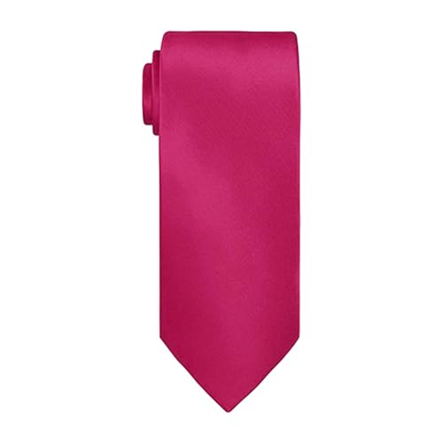 Trimming Shop Flaco Corbata Rosa Fucsia Raso Suave Poliéster Unisex Delgado Corbata para Casual Formal Ropa, Bodas, Graduación, Celebración,Fiestas,Gatherings,Eventos