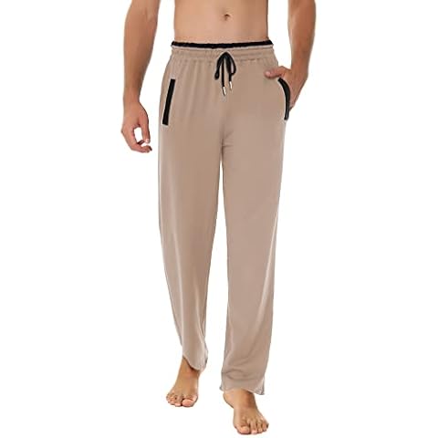 iClosam Men's Sports Trousers,Gym Joggers Sweatpants Casual Running Pants Tracksuit Jogging Bottoms with Double Pockets Camel Cover