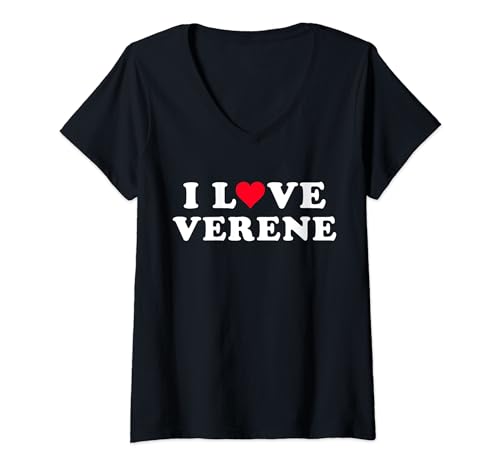 Donna Amo Verene Matching Girlfriend & Fidanzato Verene Nome Maglietta con Collo a V