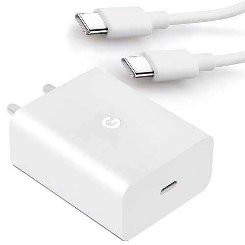 Image of 30W USB-C Charger with 3.3ft C to C Cable for Google Pixel 9 Pro XL /9 Pro /9 Pro Fold /9 /8 Pro /8 /8a /7 Pro /7 /7a /6 Pro /6, Fast Charging Adapter for Android Phones and Tablets, White