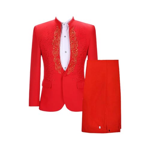 Ensemble Homme de Cour de Style Européen de Haute Prestance Rouge