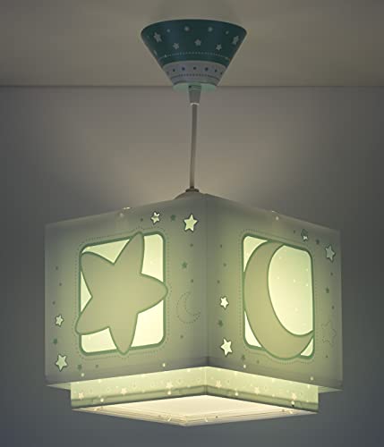 Dalber Luna Lampada a sospensione con motivo stelle, Verde, led no incluida, plastica - Image 4