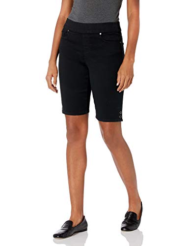 Gloria Vanderbilt Women's Avery Pull On Bermuda Short, Black Rinse, 6