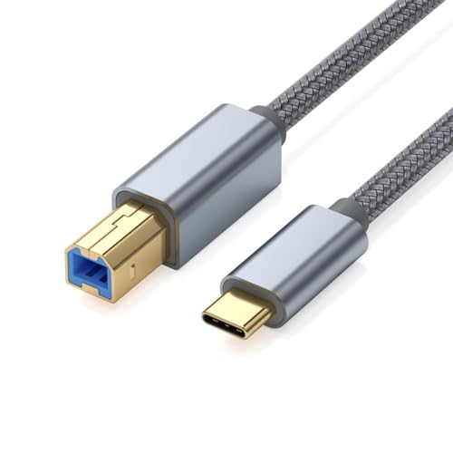 USB Type Cプリンター ケーブル 1.5m LpoieJun USB 2.0 Type C to USB 2.0 Bオス プリンターケーブルUSB C to Bプリンタケーブル スキャナーケーブルプリンターケーブル to USB C MIDIケーブル 高耐久性 ナイロン編み タイプCオス - タイプBオス （ヤマハカシオデジタルピアノMIDIコントローラーDJコントローラー適用）