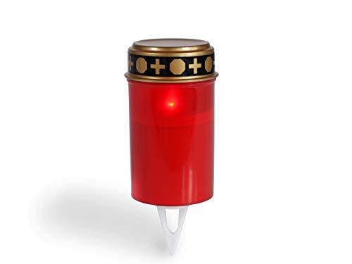 2er Set LED Outdoor Grabkerze mit Dorn inkl. Batterie - sicherer Stand garantiert - Lange Brenndauer von bis zu 200 Tagen -LED Grablampe - LED Grablicht (2x LED Grabkerzen weiß) Cover
