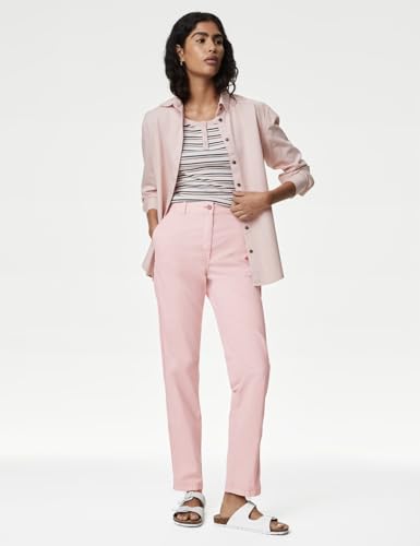 Image of Marks & Spencer Cotton Rich Tea Dyed Slim Fit Chinos