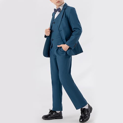 Traje para niños de 5 piezas cómodo y elegante estilo británico para paje de boda y comunión 6