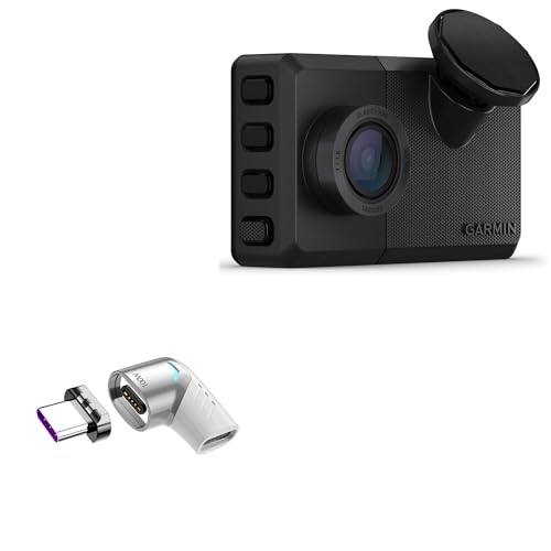 BoxWave Adapter Compatible with Garmin Dash Cam Live - MagnetoSnap PD Angle Adapter, Magnetic Charging Connector Device Saver - Metallic Silver