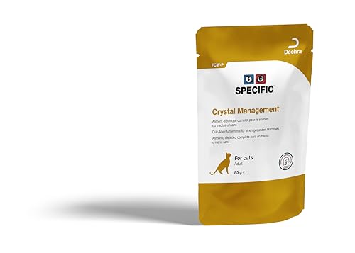 SPECIFIC® Crystal Management (FCW-P) 12 x 85 g - Nassfutter für Katzen - Trägt zur Auflösung von Struvitsteinen bei & beugt Neubildung vor - Geringer Mineralgehalt - DECHRA Veterinary Products