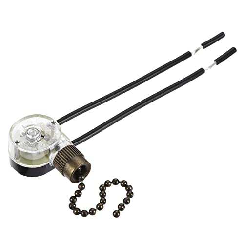 MECCANIXITY Pull Chain Switch On-Off Speed Replacement ZE-109 for Ceiling Fan Lamp Light Clear Bronze Pack of 3