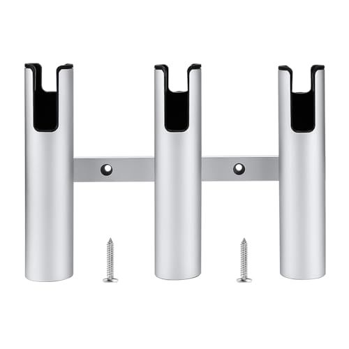 Marinebaby Fishing Boat Rod Holder Aluminum,3 Link Tube Aluminum Rod Rack, Suit Boats & Yacht