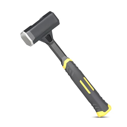 Image of 2lb Sledge Hammer - Heavy Duty Forged Forged One Piece Steel Construction with Fiberglass Handle, Perfect for Demolition, Construction, and Driving Stakes