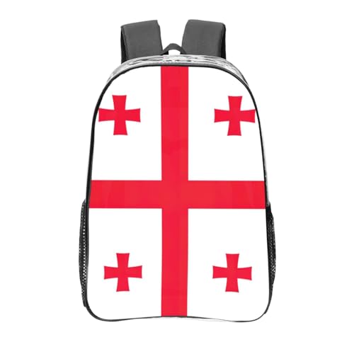 Hjluuft Georgia Flagge Transparenter Rucksack